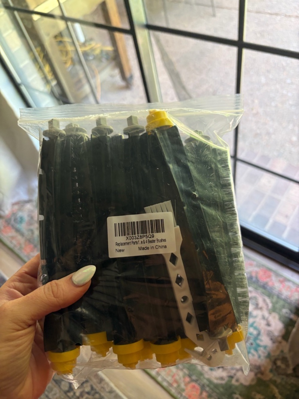 Universal Replacement Roller Brush Set with Yellow End Caps - 4 Pack - Picture 4 of 4